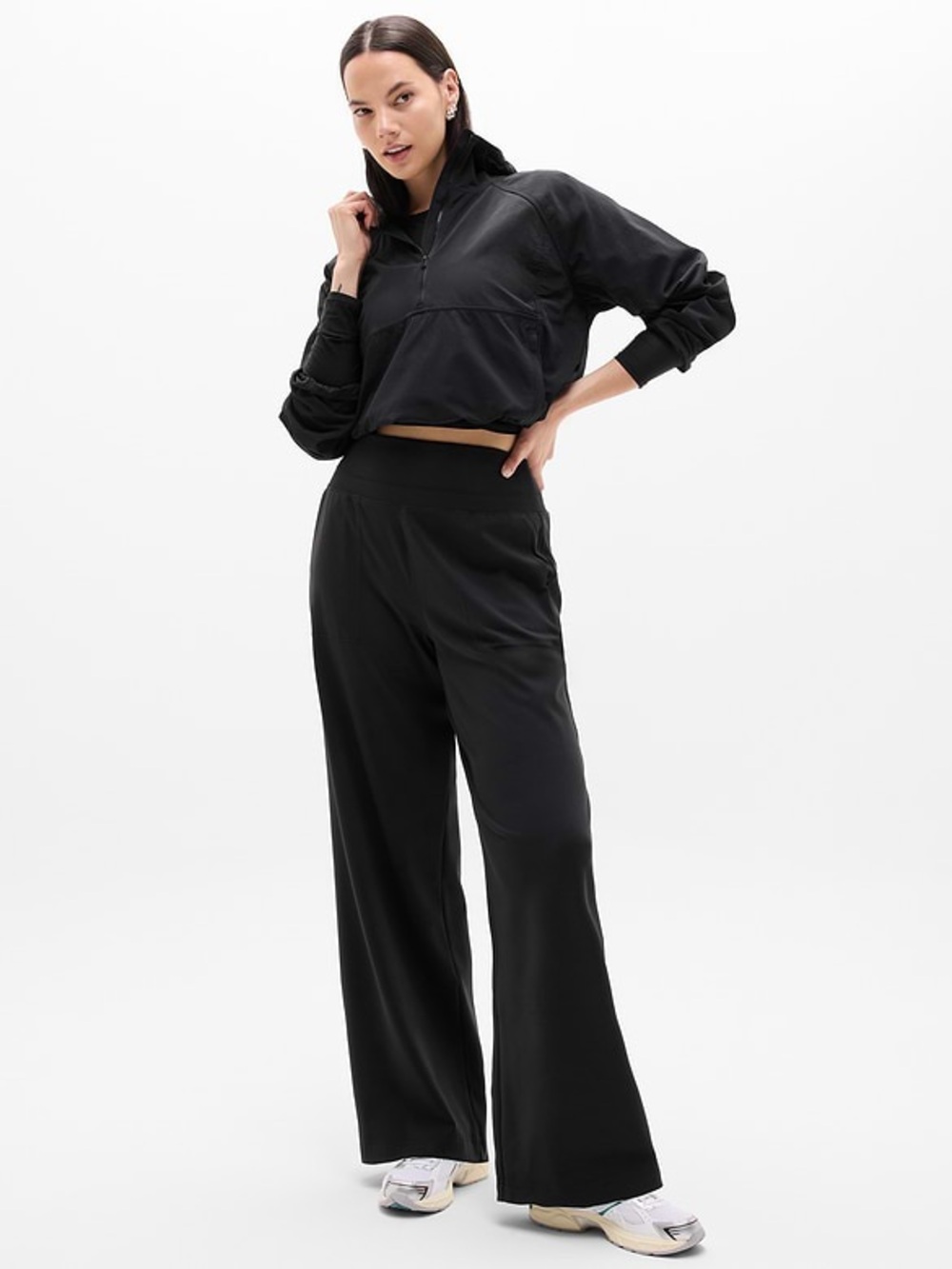 Athleta Venice Flare Pants Style 882675 Black Athleisure Size XL